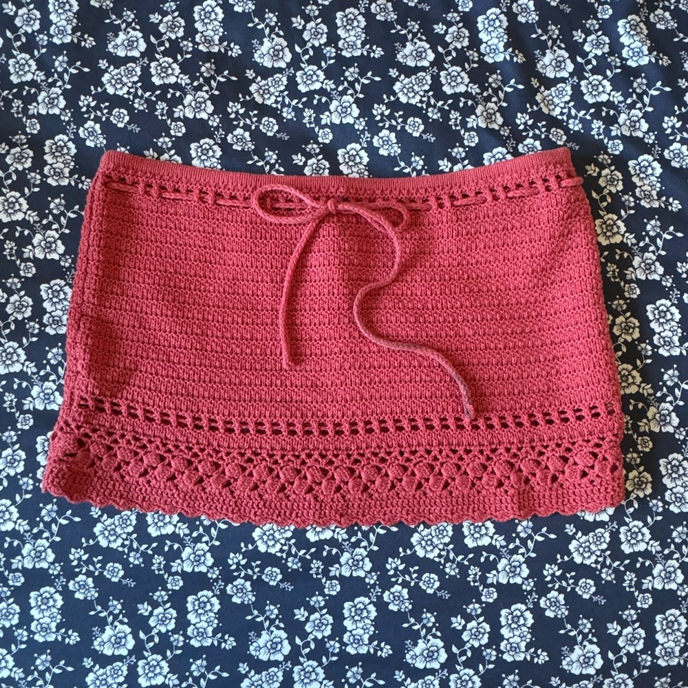 American Eagle Outfitters Pink Crochet Tube Top